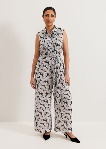 Phase Eight Petite Janine Jumpsuit Navy/White Canada | DAEICK-136